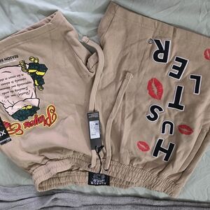 Hustler Hollywood Kids Graphic Tan Shorts